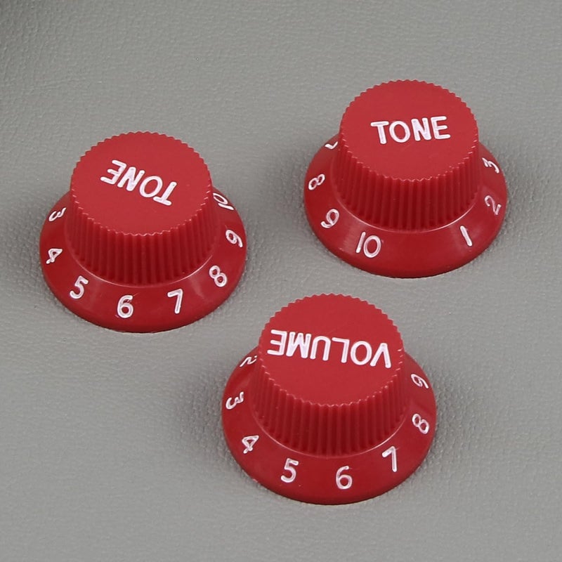 FLEOR Speed Control Knobs 2T1V Guitar Knob Set Red Fit ST Style Electric Guitar Part - Image 1